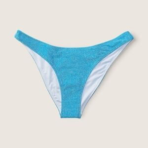 Victoria Secret Pink Sparkling Blue Bikini Bottom Size Large